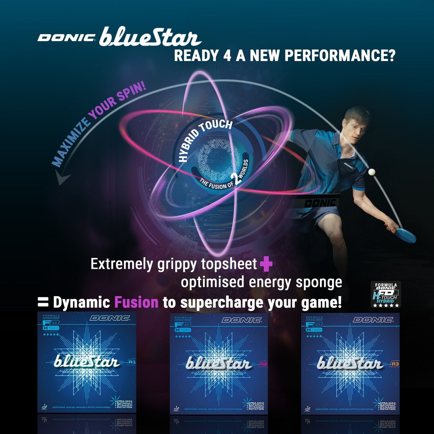 Fata Paleta Tenis de Masa DONIC BlueStar A3 - Magazin Tenis de Masa