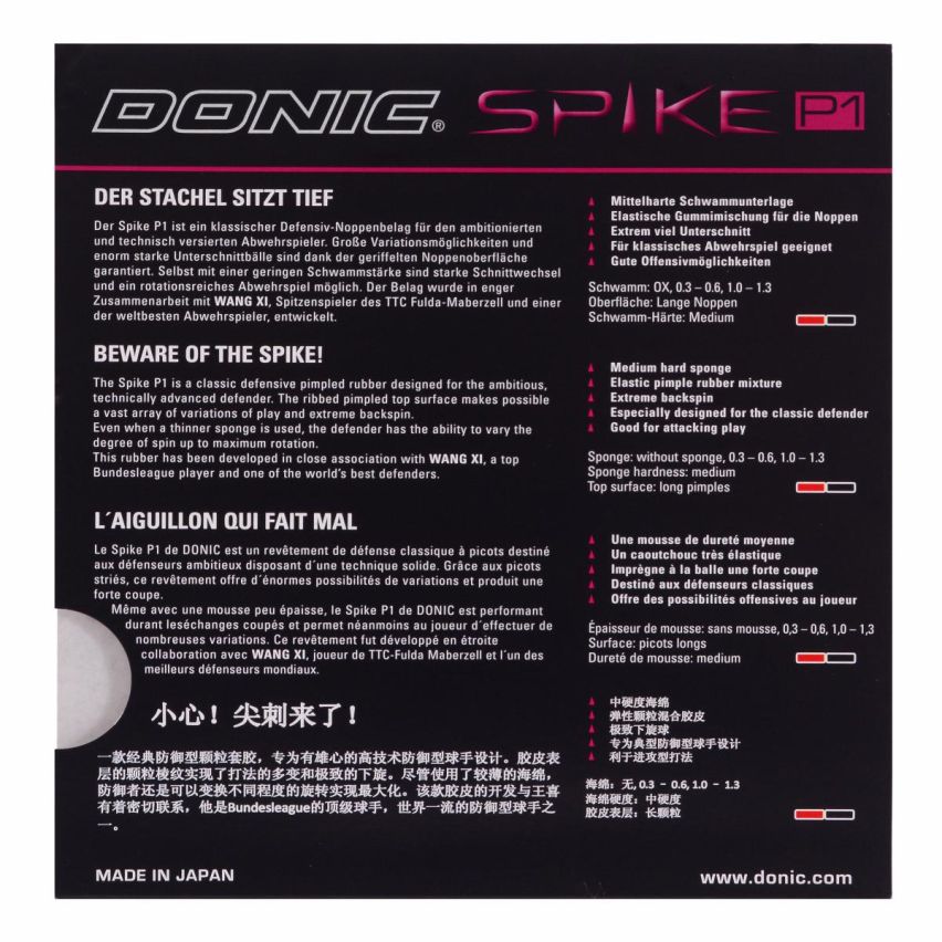 Fata Paleta Tenis de Masa DONIC Spike P1 - Magazin Tenis de Masa