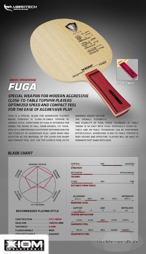 Lemn Paleta Tenis de Masa XIOM FUGA OFF - Magazin Tenis de Masa